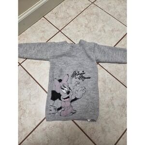 Disney Primark Minnie Mouse Grey Knit Sweater Dress Girls 18-24 Months 92cm